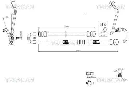 Hydraulikschlauch, Lenkung von Hydraulikpumpe nach Lenkgetriebe TRISCAN 8516 11004