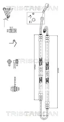 Hydraulikschlauch, Lenkung von Hydraulikpumpe nach Lenkgetriebe TRISCAN 8516 11036 Bild Hydraulikschlauch, Lenkung von Hydraulikpumpe nach Lenkgetriebe TRISCAN 8516 11036