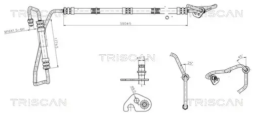 Hydraulikschlauch, Lenkung von Hydraulikpumpe nach Lenkgetriebe TRISCAN 8516 16014