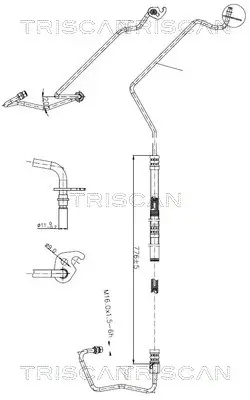Hydraulikschlauch, Lenkung von Hydraulikpumpe nach Lenkgetriebe TRISCAN 8516 16018 Bild Hydraulikschlauch, Lenkung von Hydraulikpumpe nach Lenkgetriebe TRISCAN 8516 16018