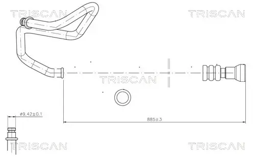 Hydraulikschlauch, Lenkung von Lenkgetriebenach Kühlrohr TRISCAN 8516 16024