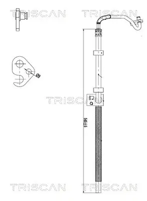 Hydraulikschlauch, Lenkung von Lenkgetriebe nach Kühlrohr TRISCAN 8516 23010