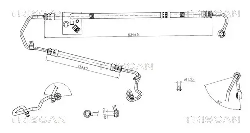 Hydraulikschlauch, Lenkung von Hydraulikpumpe nach Lenkgetriebe TRISCAN 8516 23011 Bild Hydraulikschlauch, Lenkung von Hydraulikpumpe nach Lenkgetriebe TRISCAN 8516 23011