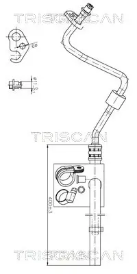 Hydraulikschlauch, Lenkung von Lenkgetriebe nach Kühlrohr TRISCAN 8516 23014