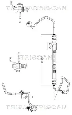 Hydraulikschlauch, Lenkung von Hydraulikpumpe nach Lenkgetriebe TRISCAN 8516 24003