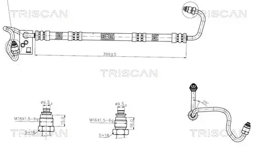 Hydraulikschlauch, Lenkung von Hydraulikpumpe nach Lenkgetriebe TRISCAN 8516 24005
