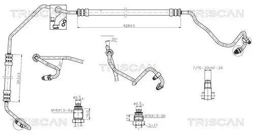 Hydraulikschlauch, Lenkung von Hydraulikpumpe nach Lenkgetriebe TRISCAN 8516 25002