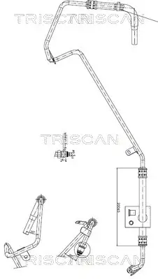 Hydraulikschlauch, Lenkung von Lenkgetriebe nach Ausgleichsbehälter TRISCAN 8516 29018