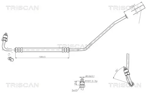 Hydraulikschlauch, Lenkung von Lenkgetriebe nach Ausgleichsbehälter TRISCAN 8516 29027