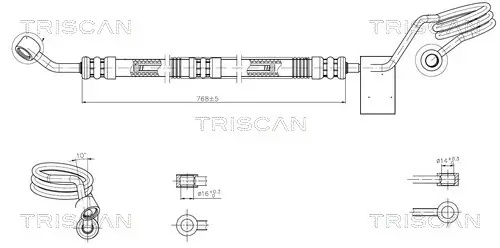 Hydraulikschlauch, Lenkung von Hydraulikpumpe nach Lenkgetriebe TRISCAN 8516 29031