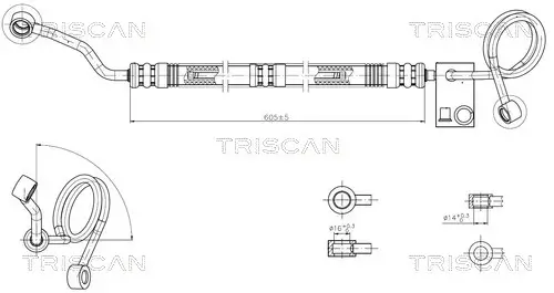 Hydraulikschlauch, Lenkung von Hydraulikpumpe nach Lenkgetriebe TRISCAN 8516 29036