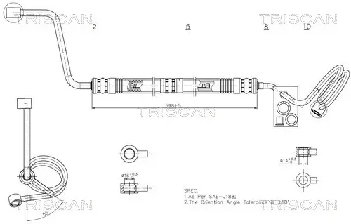 Hydraulikschlauch, Lenkung von Hydraulikpumpe nach Lenkgetriebe TRISCAN 8516 29037