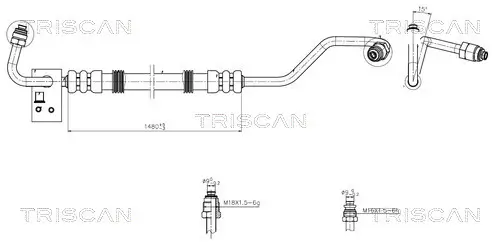 Hydraulikschlauch, Lenkung von Hydraulikpumpe nach Lenkgetriebe TRISCAN 8516 29044 Bild Hydraulikschlauch, Lenkung von Hydraulikpumpe nach Lenkgetriebe TRISCAN 8516 29044