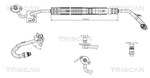 Hydraulikschlauch, Lenkung von Hydraulikpumpe nach Lenkgetriebe TRISCAN 8516 29061 Bild Hydraulikschlauch, Lenkung von Hydraulikpumpe nach Lenkgetriebe TRISCAN 8516 29061