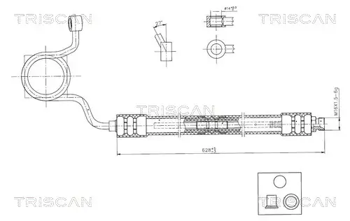 Hydraulikschlauch, Lenkung von Hydraulikpumpe nach Lenkgetriebe TRISCAN 8516 29084 Bild Hydraulikschlauch, Lenkung von Hydraulikpumpe nach Lenkgetriebe TRISCAN 8516 29084