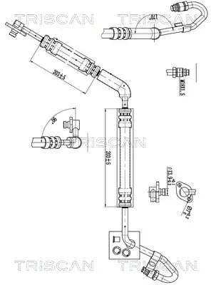 Hydraulikschlauch, Lenkung von Hydraulikpumpe nach Lenkgetriebe TRISCAN 8516 29096