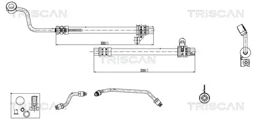Hydraulikschlauch, Lenkung von Hydraulikpumpe nach Lenkgetriebe TRISCAN 8516 43004 Bild Hydraulikschlauch, Lenkung von Hydraulikpumpe nach Lenkgetriebe TRISCAN 8516 43004
