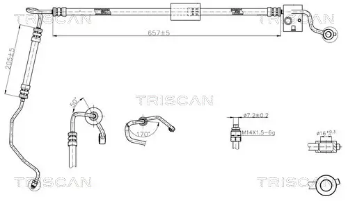 Hydraulikschlauch, Lenkung von Hydraulikpumpe nach Lenkgetriebe TRISCAN 8516 43008 Bild Hydraulikschlauch, Lenkung von Hydraulikpumpe nach Lenkgetriebe TRISCAN 8516 43008