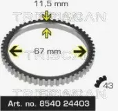 Sensorring, ABS TRISCAN 8540 24403