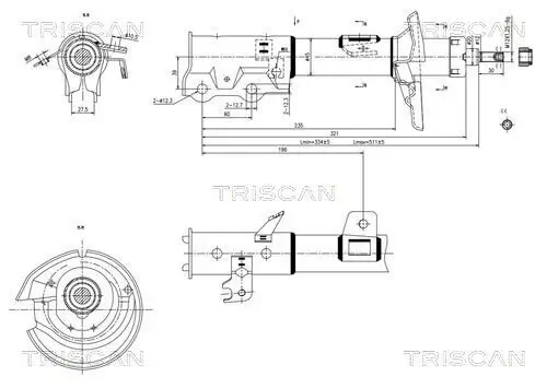 Stoßdämpfer Vorderachse links TRISCAN 8705 16111 Bild Stoßdämpfer Vorderachse links TRISCAN 8705 16111