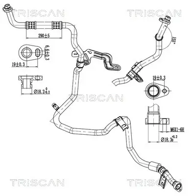 Hochdruck-/Niederdruckleitung, Klimaanlage hinten TRISCAN 9010 14007