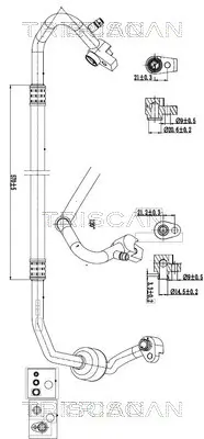Hochdruck-/Niederdruckleitung, Klimaanlage vorne TRISCAN 9010 16002 Bild Hochdruck-/Niederdruckleitung, Klimaanlage vorne TRISCAN 9010 16002