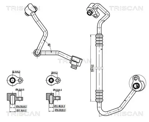 Hochdruck-/Niederdruckleitung, Klimaanlage TRISCAN 9010 16011