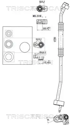 Hochdruck-/Niederdruckleitung, Klimaanlage TRISCAN 9010 16017