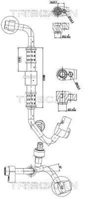Hochdruck-/Niederdruckleitung, Klimaanlage hinten TRISCAN 9010 16022