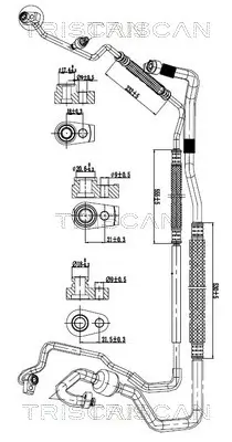 Hochdruck-/Niederdruckleitung, Klimaanlage TRISCAN 9010 16053 Bild Hochdruck-/Niederdruckleitung, Klimaanlage TRISCAN 9010 16053