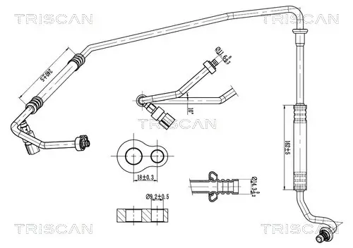 Hochdruck-/Niederdruckleitung, Klimaanlage TRISCAN 9010 16074