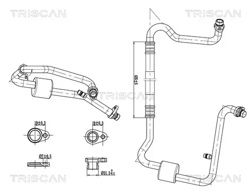 Hochdruck-/Niederdruckleitung, Klimaanlage vorne TRISCAN 9010 25008