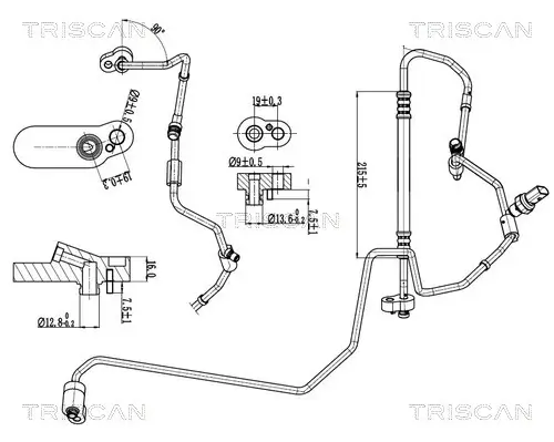 Hochdruck-/Niederdruckleitung, Klimaanlage TRISCAN 9010 29089