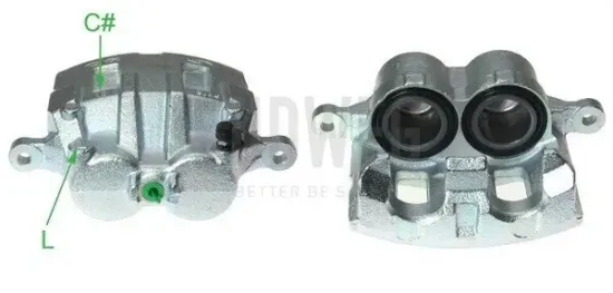 Bremssattel hinter der Achse Vorderachse links BUDWEG CALIPER 344472 Bild Bremssattel hinter der Achse Vorderachse links BUDWEG CALIPER 344472