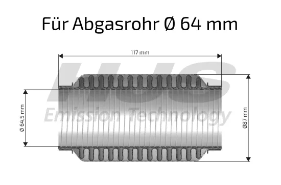 Flexrohr, Abgasanlage HJS 83 00 8335 Bild Flexrohr, Abgasanlage HJS 83 00 8335