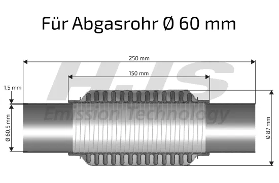 Flexrohr, Abgasanlage vorne HJS 83 00 8411 Bild Flexrohr, Abgasanlage vorne HJS 83 00 8411