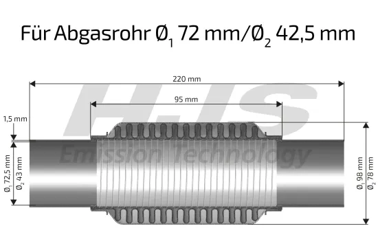 Flexrohr, Abgasanlage HJS 83 00 8472 Bild Flexrohr, Abgasanlage HJS 83 00 8472