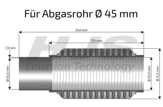 Flexrohr, Abgasanlage HJS 83 00 8492 Bild Flexrohr, Abgasanlage HJS 83 00 8492