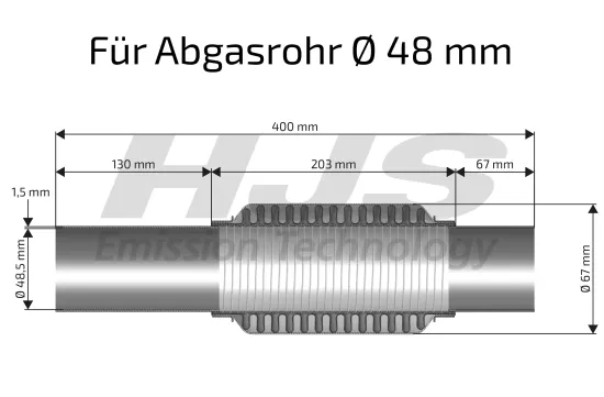 Flexrohr, Abgasanlage HJS 83 00 8541 Bild Flexrohr, Abgasanlage HJS 83 00 8541
