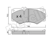 Bremsbelagsatz, Scheibenbremse Vorderachse METELLI 22-0014-0