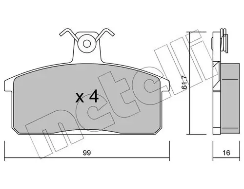 Bremsbelagsatz, Scheibenbremse METELLI 22-0026-0