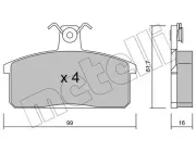 Bremsbelagsatz, Scheibenbremse Vorderachse METELLI 22-0026-0