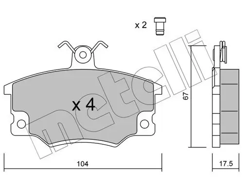 Bremsbelagsatz, Scheibenbremse METELLI 22-0030-1