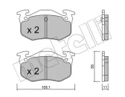 Bremsbelagsatz, Scheibenbremse Hinterachse METELLI 22-0038-0