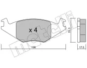 Bremsbelagsatz, Scheibenbremse Vorderachse METELLI 22-0047-0
