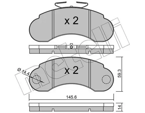 Bremsbelagsatz, Scheibenbremse Vorderachse METELLI 22-0055-0 Bild Bremsbelagsatz, Scheibenbremse Vorderachse METELLI 22-0055-0