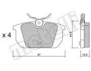 Bremsbelagsatz, Scheibenbremse METELLI 22-0064-0