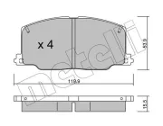 Bremsbelagsatz, Scheibenbremse METELLI 22-0067-0