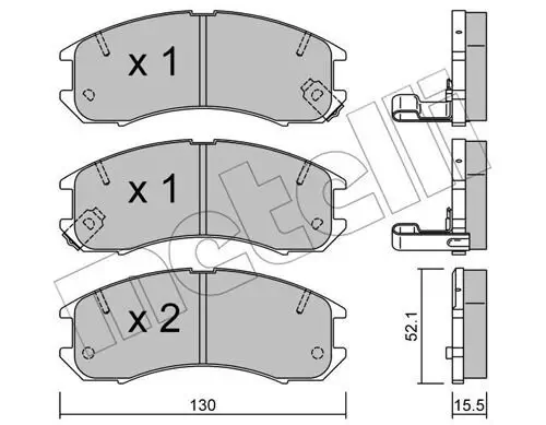 Bremsbelagsatz, Scheibenbremse Vorderachse METELLI 22-0068-0