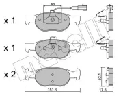 Bremsbelagsatz, Scheibenbremse Vorderachse METELLI 22-0079-0